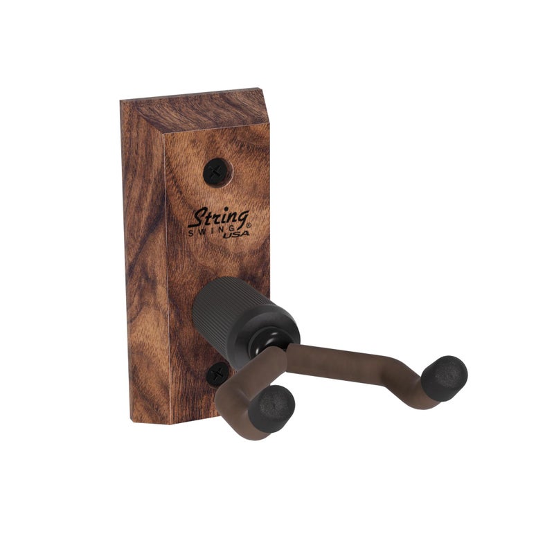 String Swing Ukulele Hanger Wooden Wall Mount Made in The USA or Mandolin Hanger - Black Walnut - String Swing CC01UK-BW - Image 1